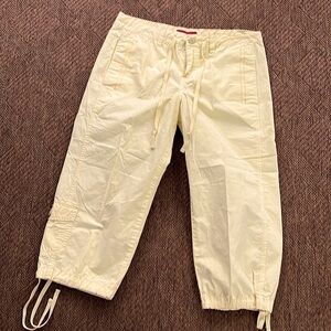Unionbay Yellow Baggy Cargo Capris Pants Tie hem size 7